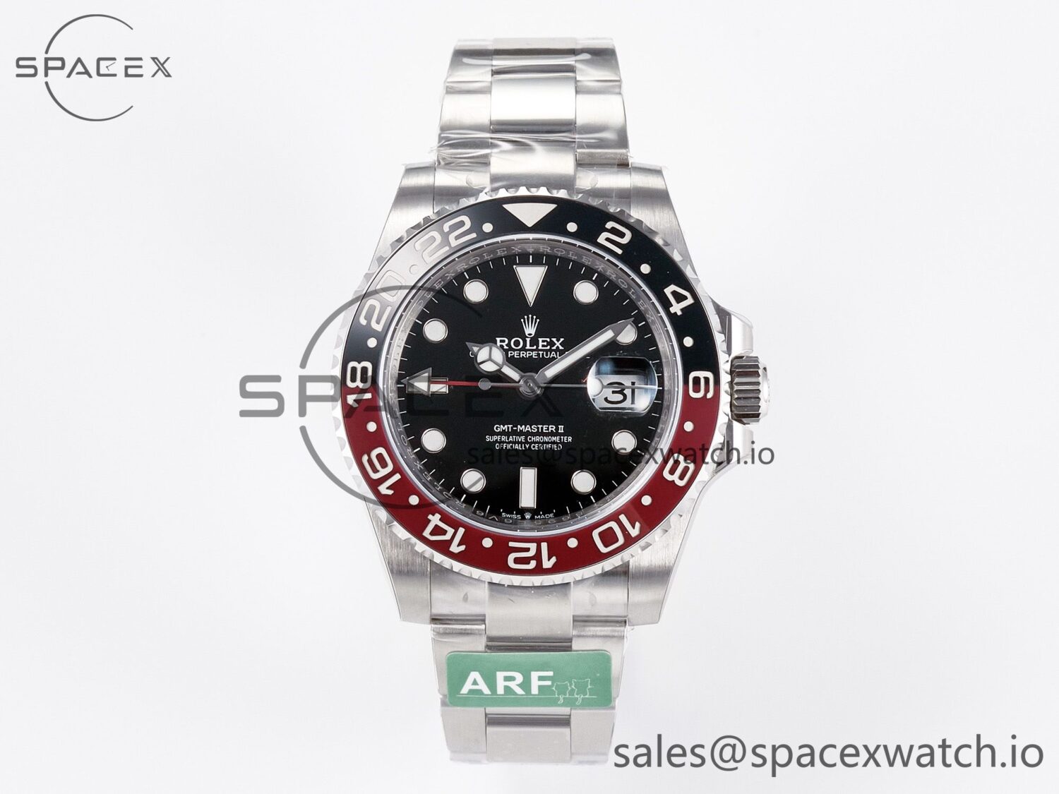 GMT-Master II 126710 LNRO Black/Red Ceramic 904L ARF reference-accurate on Oyster Bracelet SH3285 CHS V3 — custom-built watch
