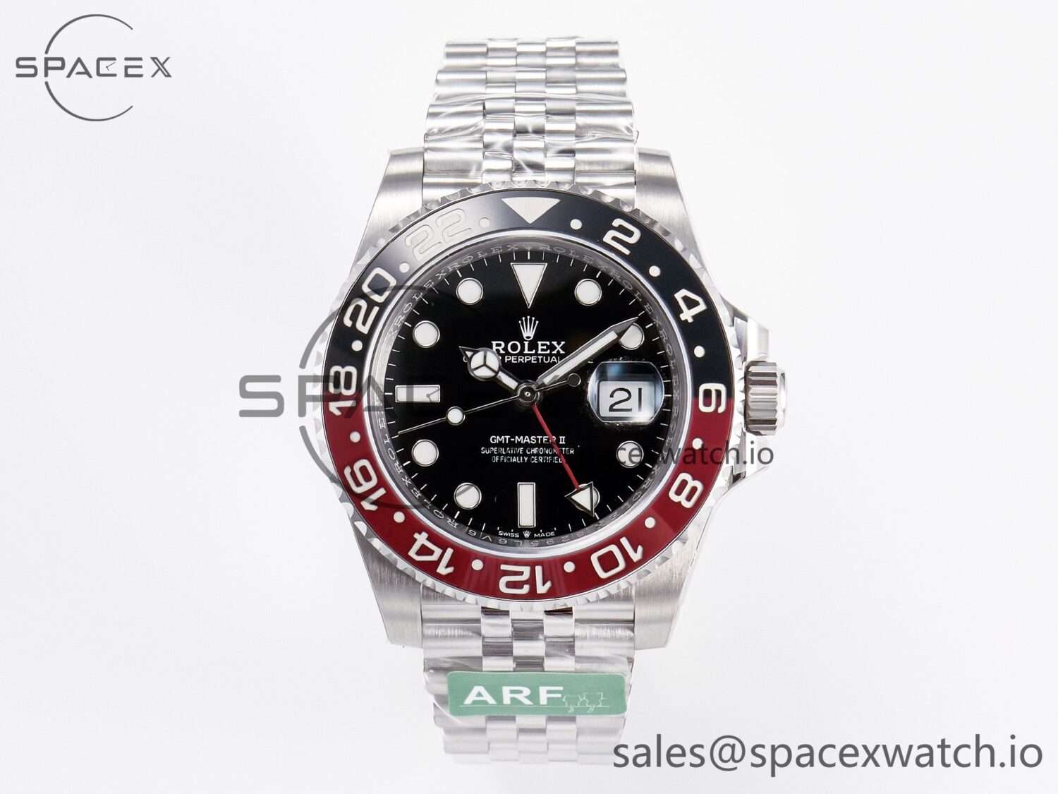 GMT-Master II 126710 LNRO Black/Red Ceramic 904L ARF reference-accurate on Jubilee Bracelet SH3285 CHS V3 — custom-built watch