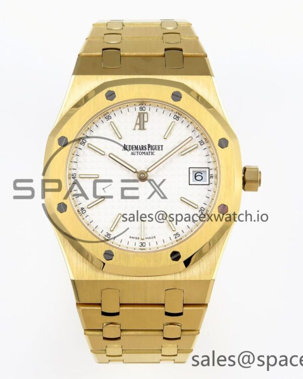 Audermars Piguet Royal Oak 39mm 15202 YG IPF reference-accurate White Textured Dial on YG Bracelet A2121 — custom-built watch
