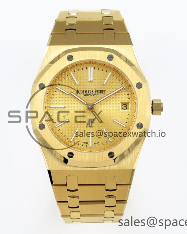 Audermars Piguet Royal Oak 39mm 15202 YG IPF reference-accurate YG Textured Dial on YG Bracelet A2121 — custom-built watch
