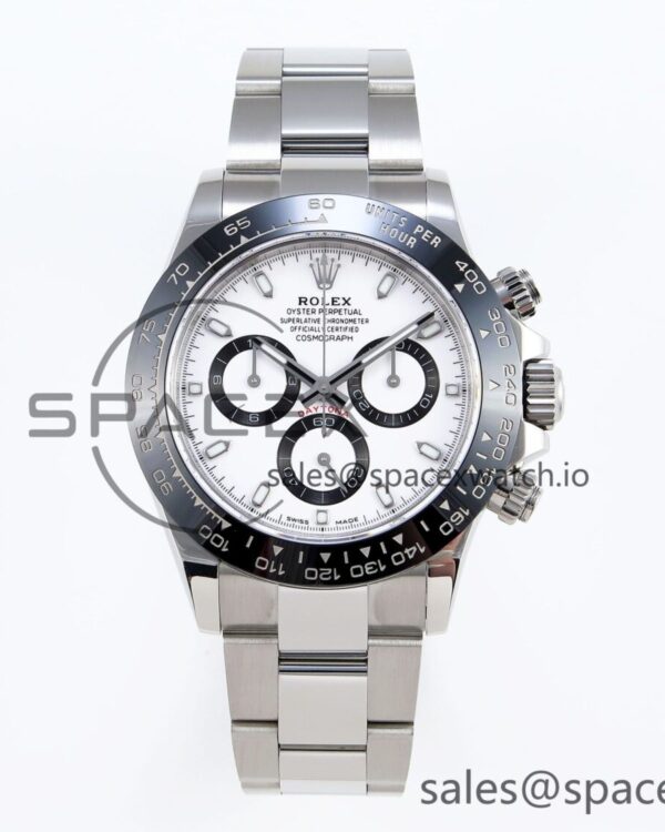 ROLEX DAYTONA 116500 APSF reference-accurate WHITE DIAL ON SS BRACELET SH4130 — custom-built watch