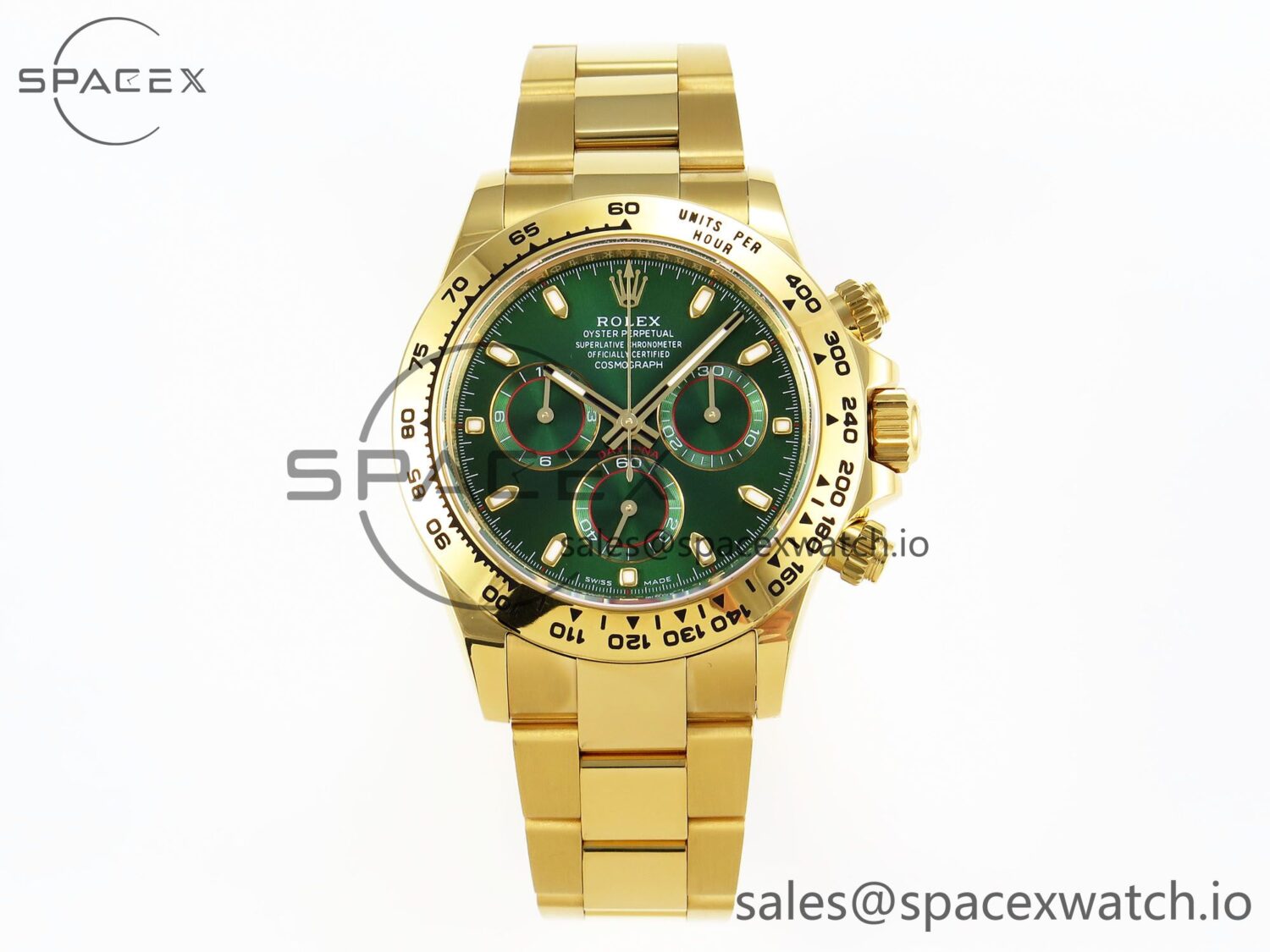 Rolex Daytona 116508 APSF reference-accurate Green Dial on YG Bracelet SH4130 — custom-built watch