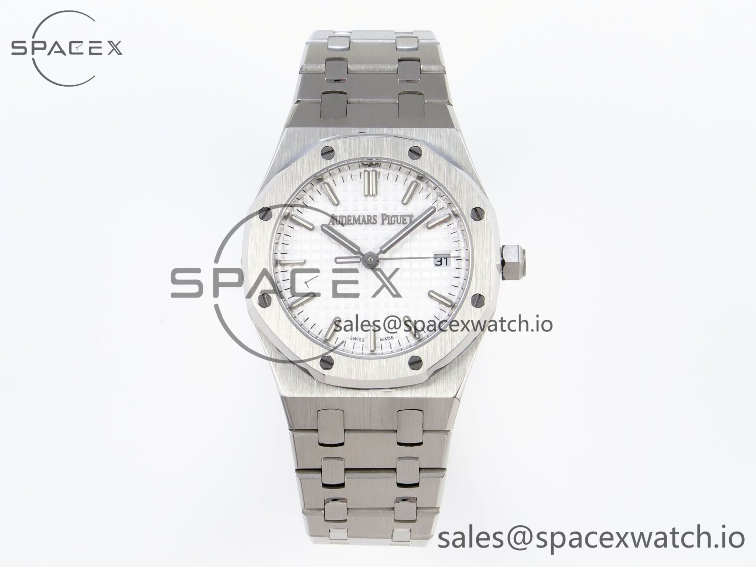 AUDEMARS PIGUET ROYAL OAK 34MM SS BF BEST EDITION WHITE DIAL ON SS BRACELET A5800 — custom-built watch