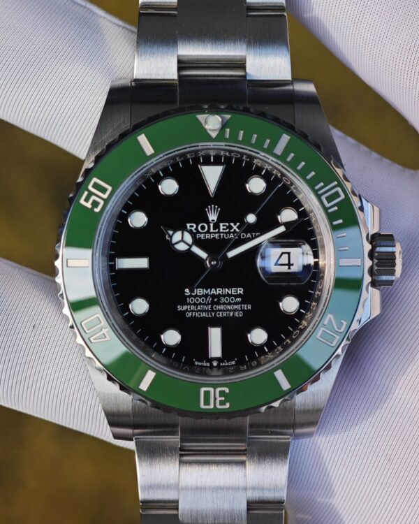 ARF Rolex Submariner 126610 LV 41mm Green Bezel, upgraded with solid pin shaft, with secondary polishing on the case and strap, equipped with Dandong 3235 movement — custom-built watch
