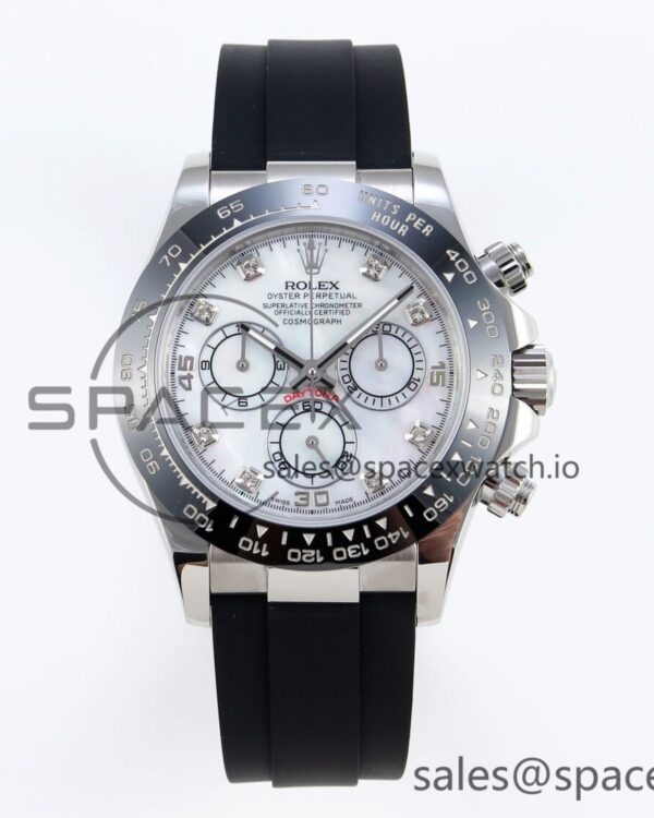 Rolex Daytona 116519 SS OMF Best Edition White MOP Diamonds Dial on Oysterflex Strap A7750 (Slim Movement) — custom-built watch