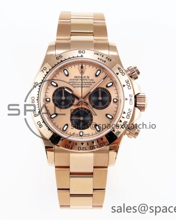 Rolex Daytona 116505 RG OMF Best Edition RG/Black Dial on RG Bracelet A7750 (Slim Movement) — custom-built watch