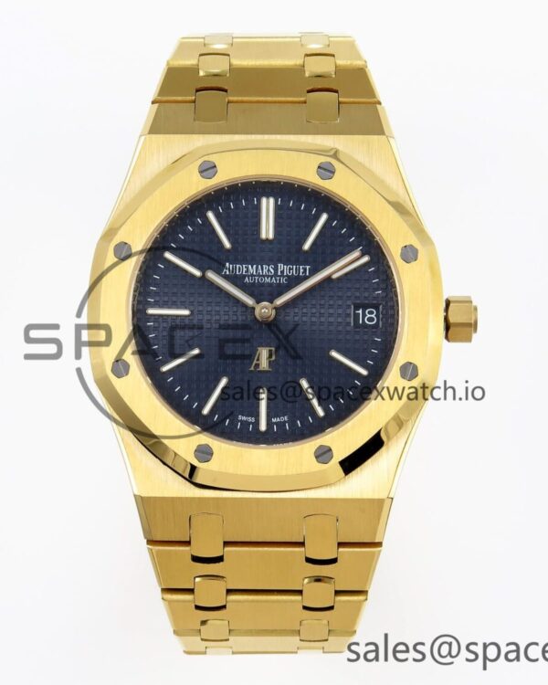 Audermars Piguet Royal Oak 39mm 15202 YG IPF reference-accurate Blue Textured Dial on YG Bracelet A2121 — custom-built watch