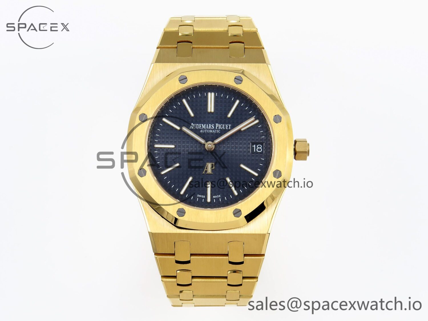 Audermars Piguet Royal Oak 39mm 15202 YG IPF reference-accurate Blue Textured Dial on YG Bracelet A2121 — custom-built watch