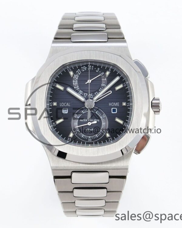 Patek Philippe Nautilus 5990 SS SPPF reference-accurate Blue Dial on SS Bracelet A28-520 build — custom-built watch