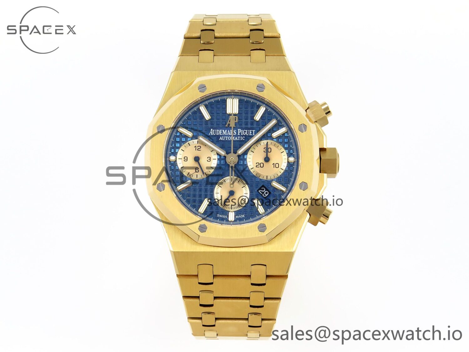 Audermars Piguet Royal Oak Chrono 26331 YG IPF reference-accurate Blue/YG Dial on YG Bracelet A7750 — custom-built watch