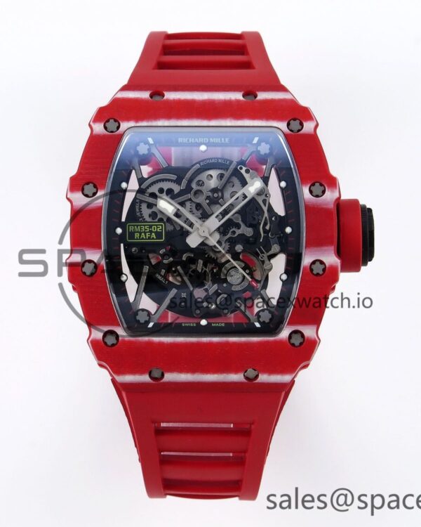 Richard Mille RM035 RED CARBON SONIC BEST EDITION SKELETON DIAL ON RED RUBBER STRAP build RMUL2 — custom-built watch