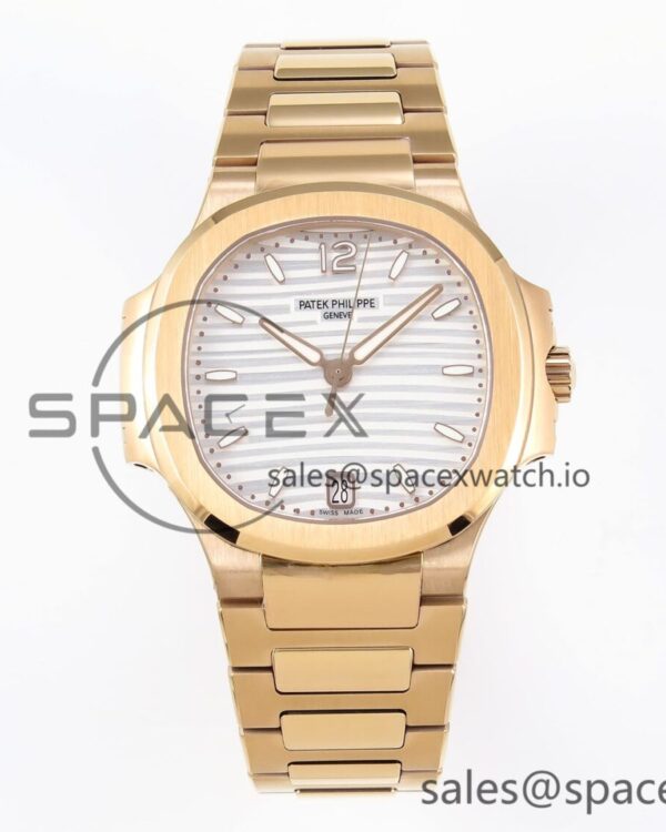 Patek Philippe NAUTILUS 7118 LADIES RG PPF reference-accurate WHITE DIAL ON RG BRACELET 324CS — custom-built watch