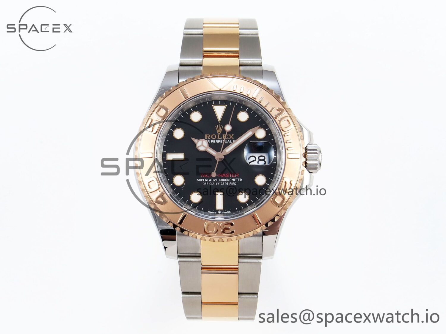 Rolex Yacht-Master 126621 40mm RG/SS Black/Dot C+S VR3235 — custom-built watch