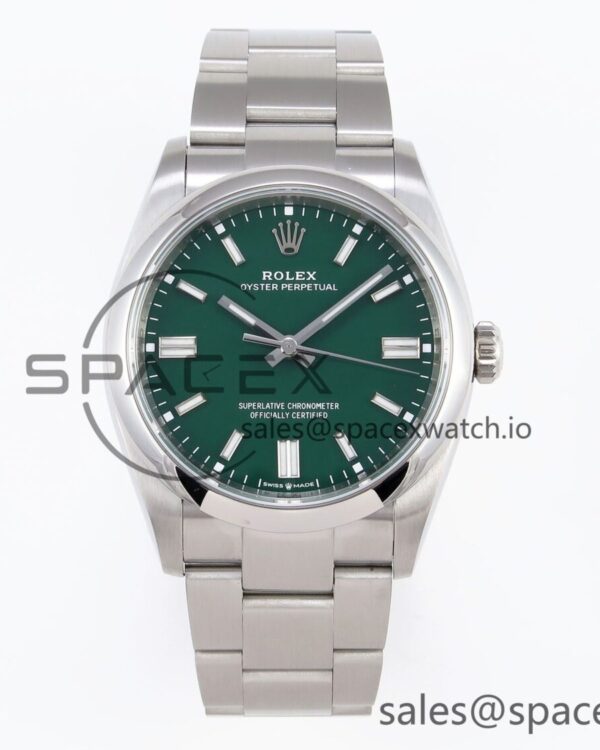 Rolex Oyster Perpetual 126000 36mm VSF reference-accurate 904L Steel Green Dial VS3235 — custom-built watch