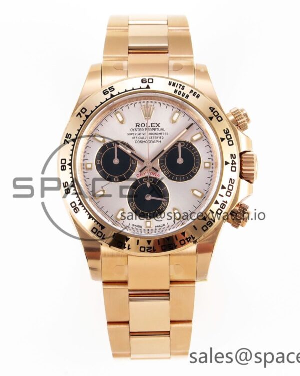 Rolex Daytona 116505 Clean reference-accurate Silver Dial RG Markers on RG Bracelet SA4130 V2 — custom-built watch