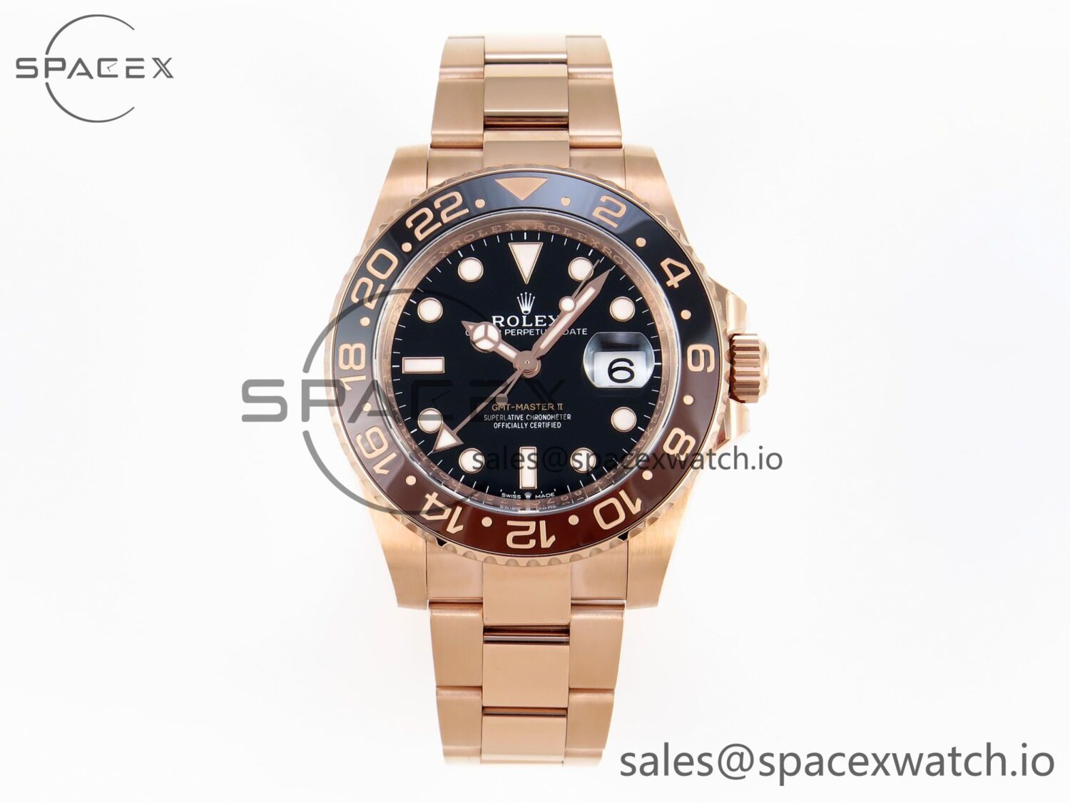 Rolex GMT-Master II 126711 CHNR Black/Brown Ceramic Clean Factory Best Edition on RG Bracelet DD3285 CHS — custom-built watch