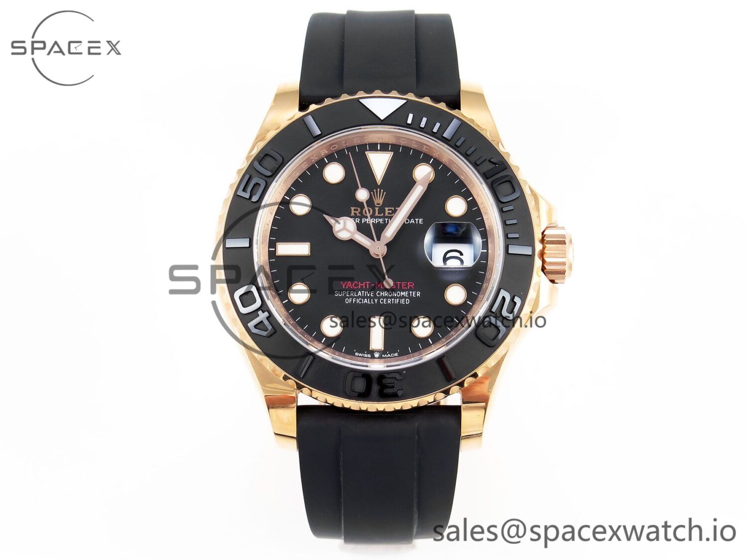Rolex Yacht-Master 126655 C+SF Best Edition Black Ceramic Bezel on Oysterflex Strap VR3235 — custom-built watch