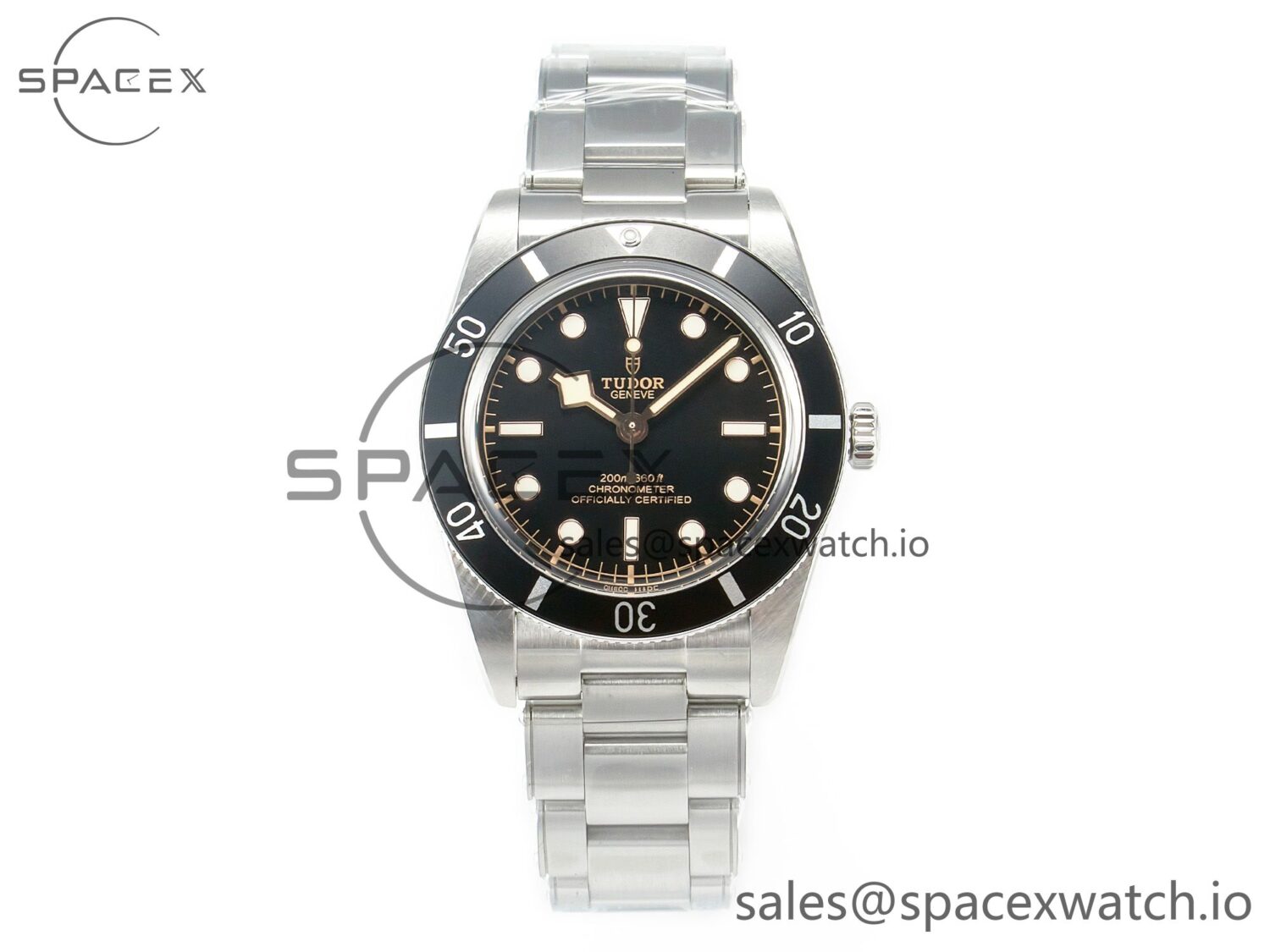 Black Bay 54 37mm SS ZF reference-accurate Black Dial on SS Bracelet A2824 — custom-built watch