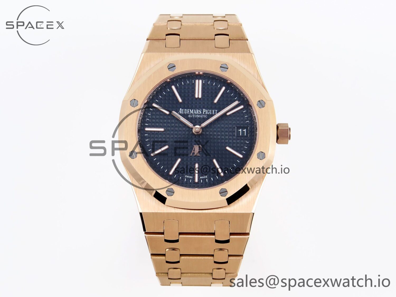 Audermars Piguet Royal Oak 39mm 15202 RG IPF reference-accurate Blue Textured Dial on RG Bracelet A2121 — custom-built watch