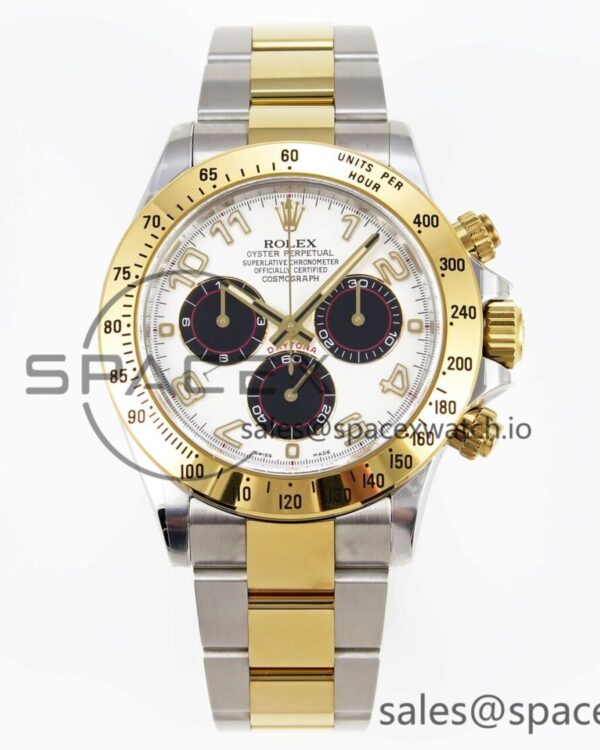 Rolex Daytona 116503 Clean reference-accurate White Dial Arabic Markers on SS/YG Bracelet SA4130 V2 — custom-built watch