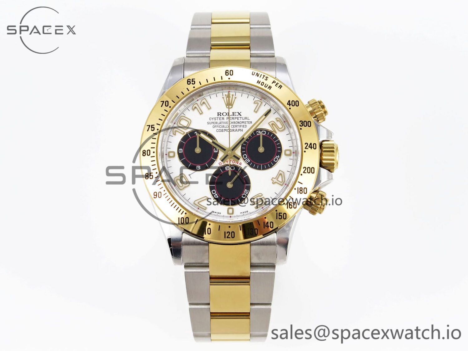 Rolex Daytona 116503 Clean reference-accurate White Dial Arabic Markers on SS/YG Bracelet SA4130 V2 — custom-built watch