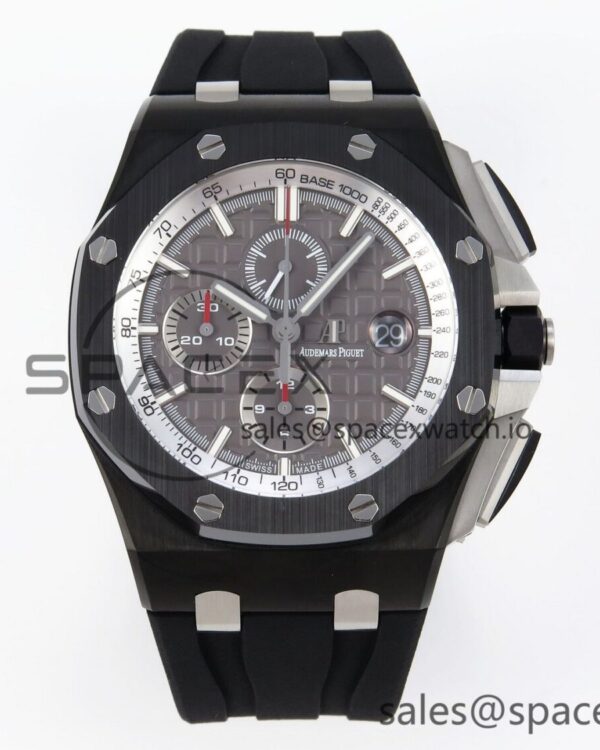 Audermars Piguet Royal Oak Offshore 44mm Black Ceramic APF reference-accurate Gray Dial on Black Rubber Strap A3126 — custom-built watch