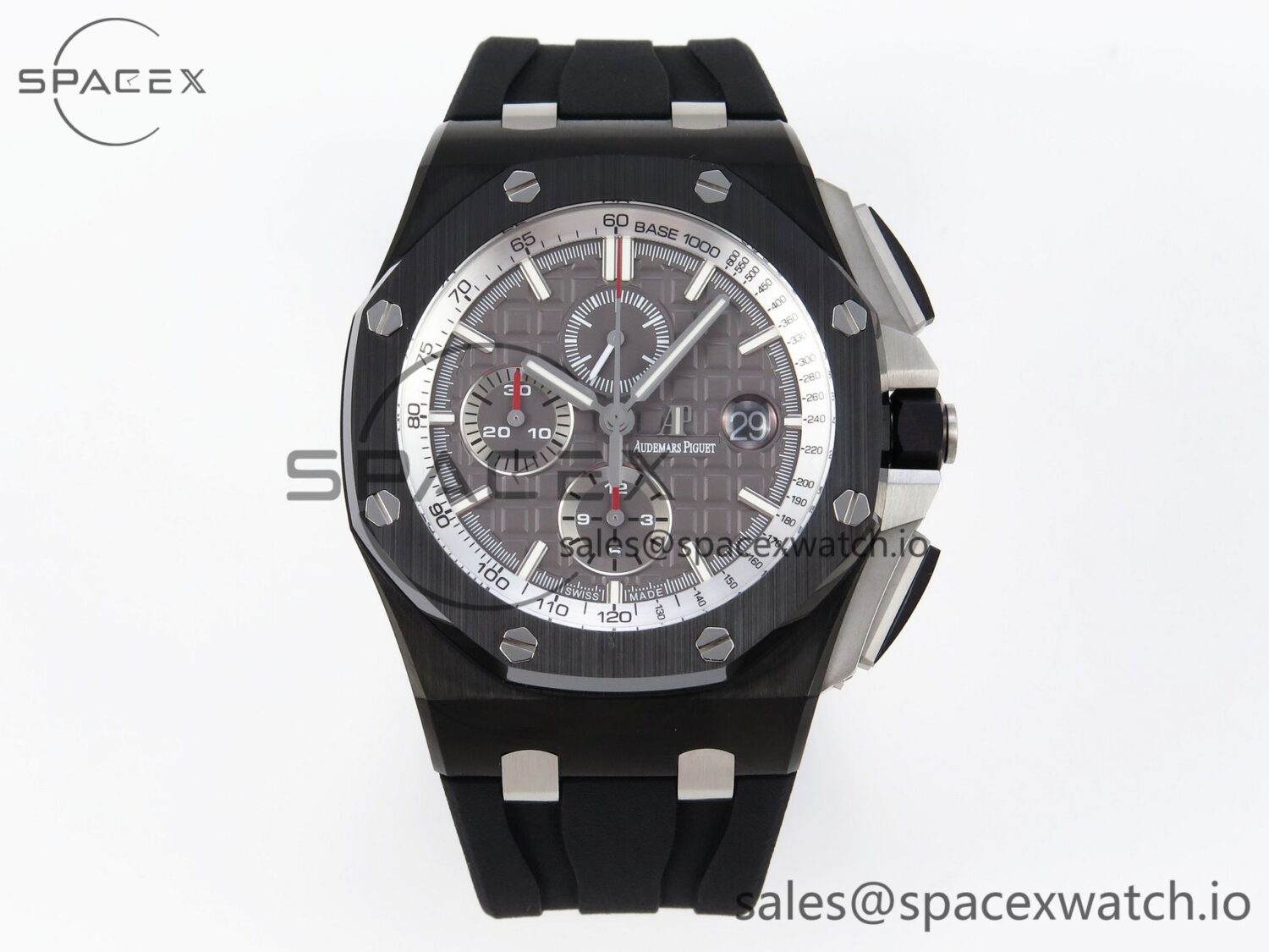 Audermars Piguet Royal Oak Offshore 44mm Black Ceramic APF reference-accurate Gray Dial on Black Rubber Strap A3126 — custom-built watch