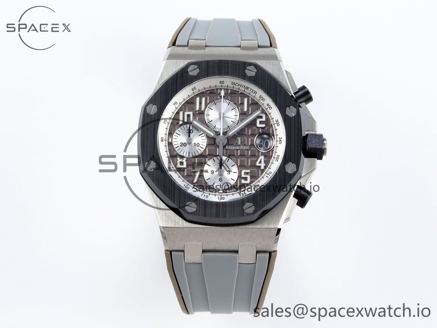 AUDEMARS PIGUET ROYAL OAK OFFSHORE 42MM SS APF reference-accurate BROWN DIAL CERAMIC BEZEL ON GRAY RUBBER STRAP A3126 — custom-built watch