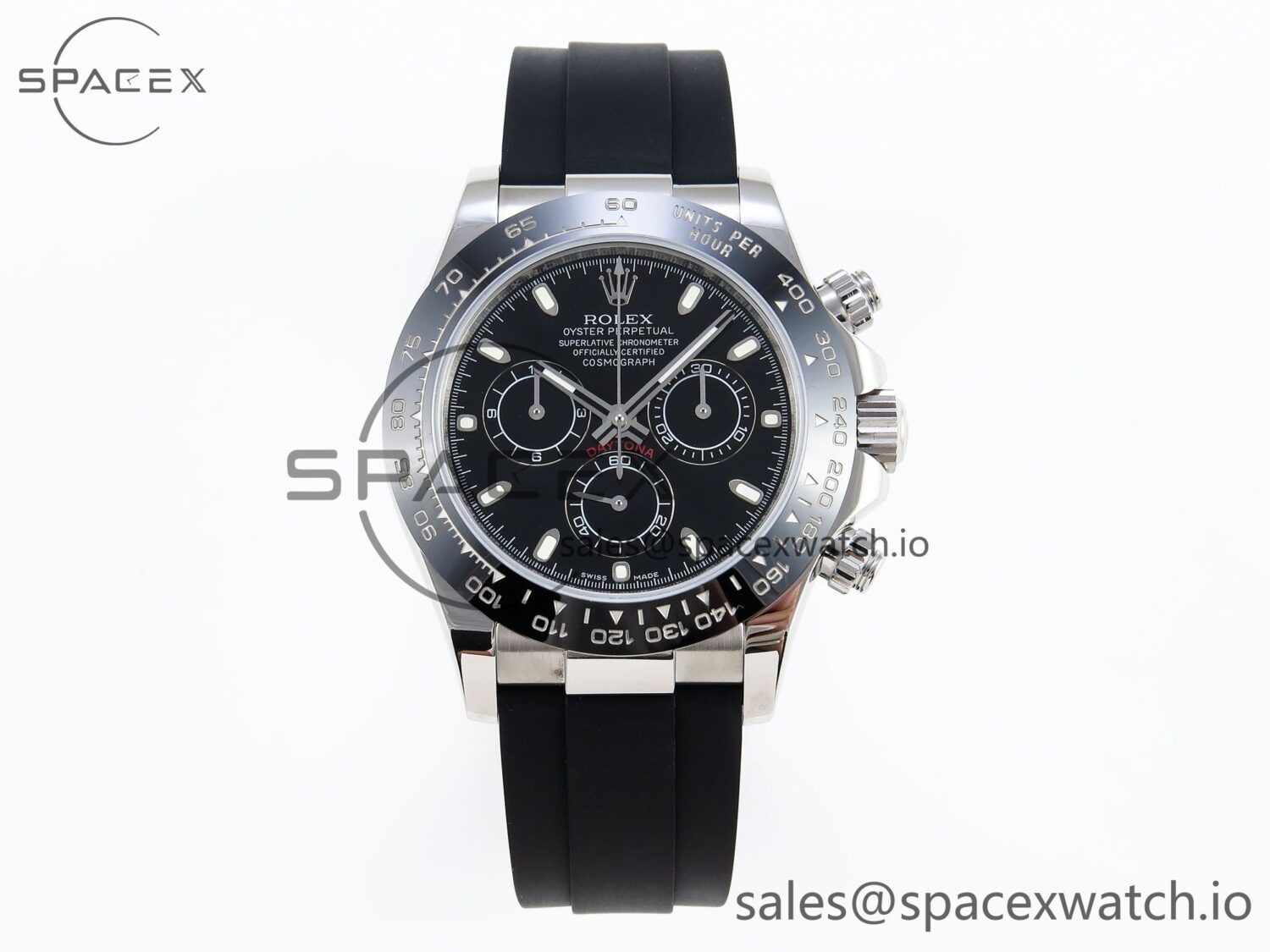 Rolex Daytona 116519 SS OMF Best Edition Black Dial on Oysterflex Strap A7750 (Slim Movement) — custom-built watch