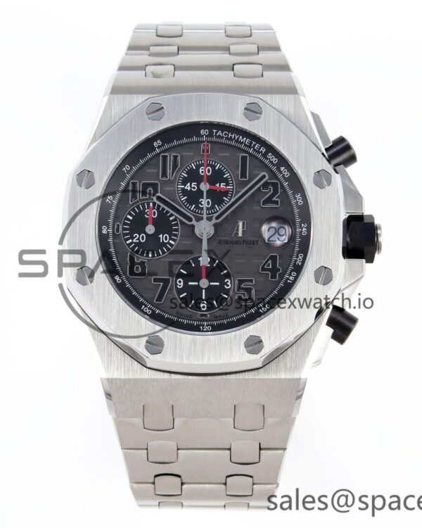 Audermars Piguet Royal Oak Offshore 42mm SS APF reference-accurate Gray Dial Black Markers on SS Bracelet A7750 — custom-built watch