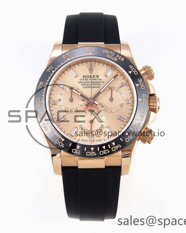 Rolex Daytona 116515 BTF reference-accurate Black Diamonds Dial on Oysterflex Strap SA4130 V2 — custom-built watch