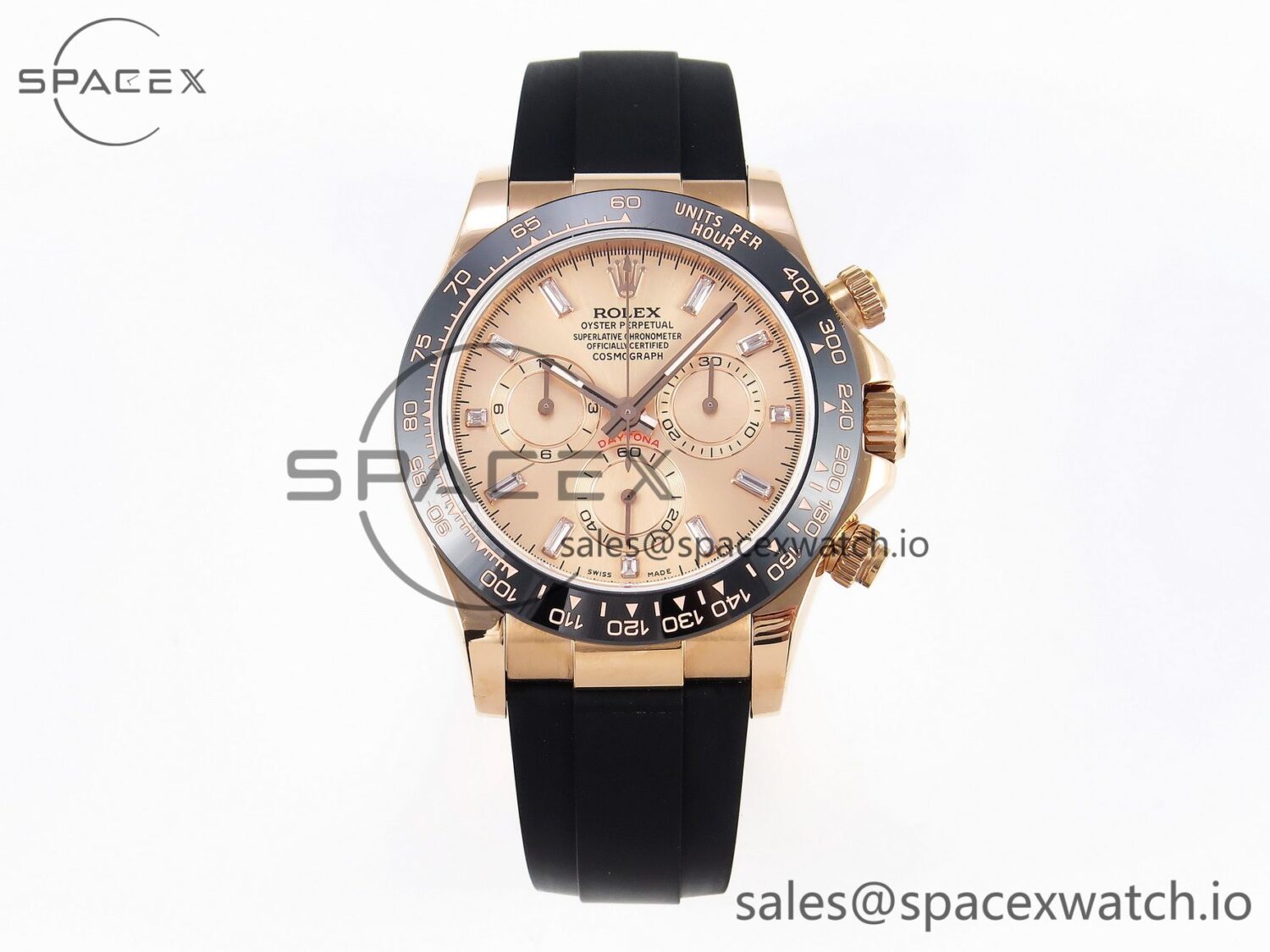 Rolex Daytona 116515 BTF reference-accurate Black Diamonds Dial on Oysterflex Strap SA4130 V2 — custom-built watch