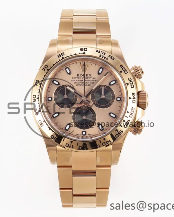 Rolex Daytona 116505 Clean reference-accurate RG Dial Black Markers on RG Bracelet SA4130 V2 — custom-built watch