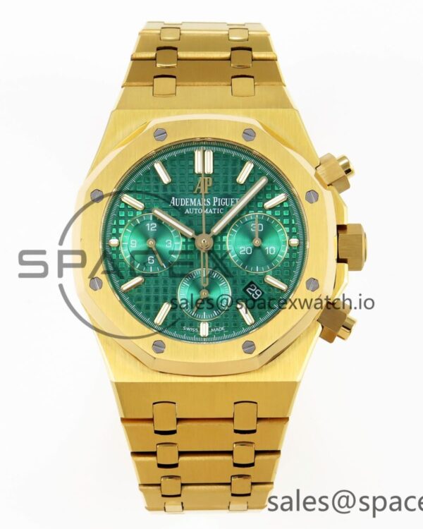 Audermars Piguet Royal Oak Chrono 26331 YG IPF reference-accurate Green Dial on YG Bracelet A7750 — custom-built watch