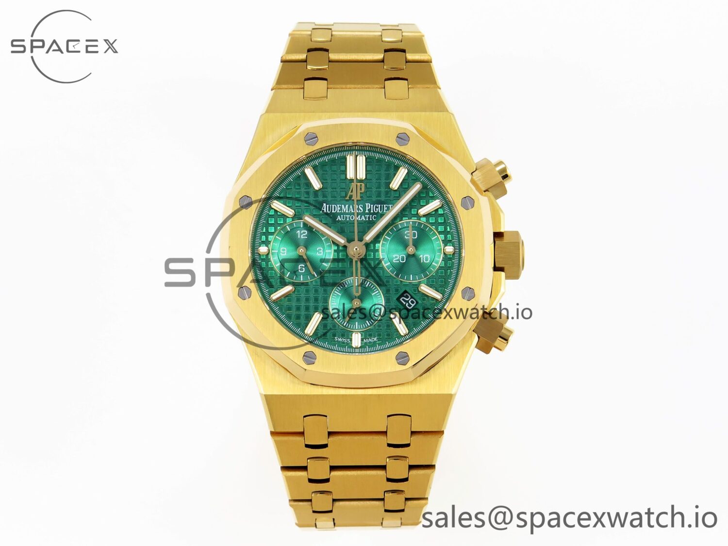 Audermars Piguet Royal Oak Chrono 26331 YG IPF reference-accurate Green Dial on YG Bracelet A7750 — custom-built watch