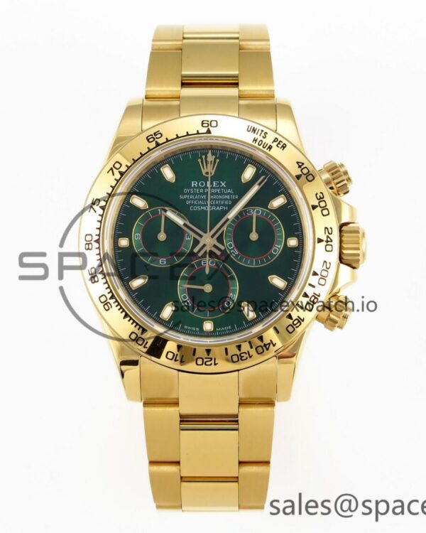 Rolex Daytona 116508 KING reference-accurate Green Dial on YG Bracelet SA4130 — custom-built watch