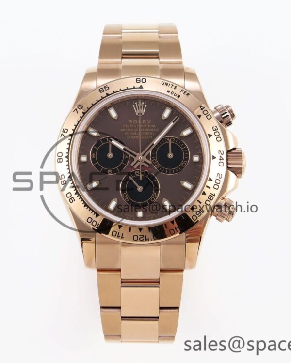 Rolex Daytona 116505 RG OMF Best Edition Brown/Black Dial on RG Bracelet A7750 (Slim Movement) — custom-built watch