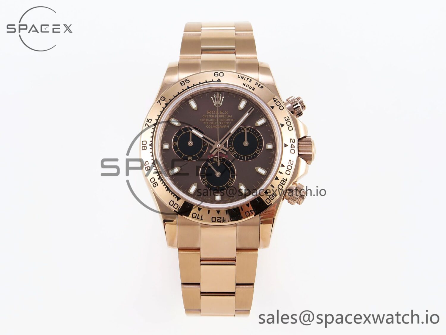 Rolex Daytona 116505 RG OMF Best Edition Brown/Black Dial on RG Bracelet A7750 (Slim Movement) — custom-built watch