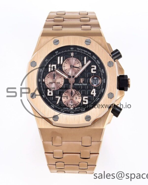 Audemars Piguet Royal Oak Offshore 42mm RG/RG Black/Gold APF A3126 — custom-built watch