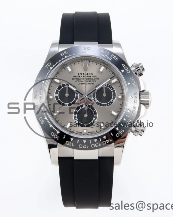 Rolex Daytona 116519 SS OMF Best Edition Gray/Black Dial on Oysterflex Strap A7750 (Slim Movement) — custom-built watch