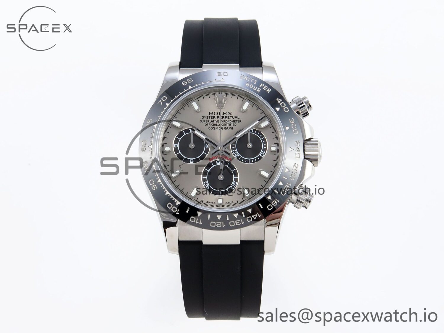 Rolex Daytona 116519 SS OMF Best Edition Gray/Black Dial on Oysterflex Strap A7750 (Slim Movement) — custom-built watch