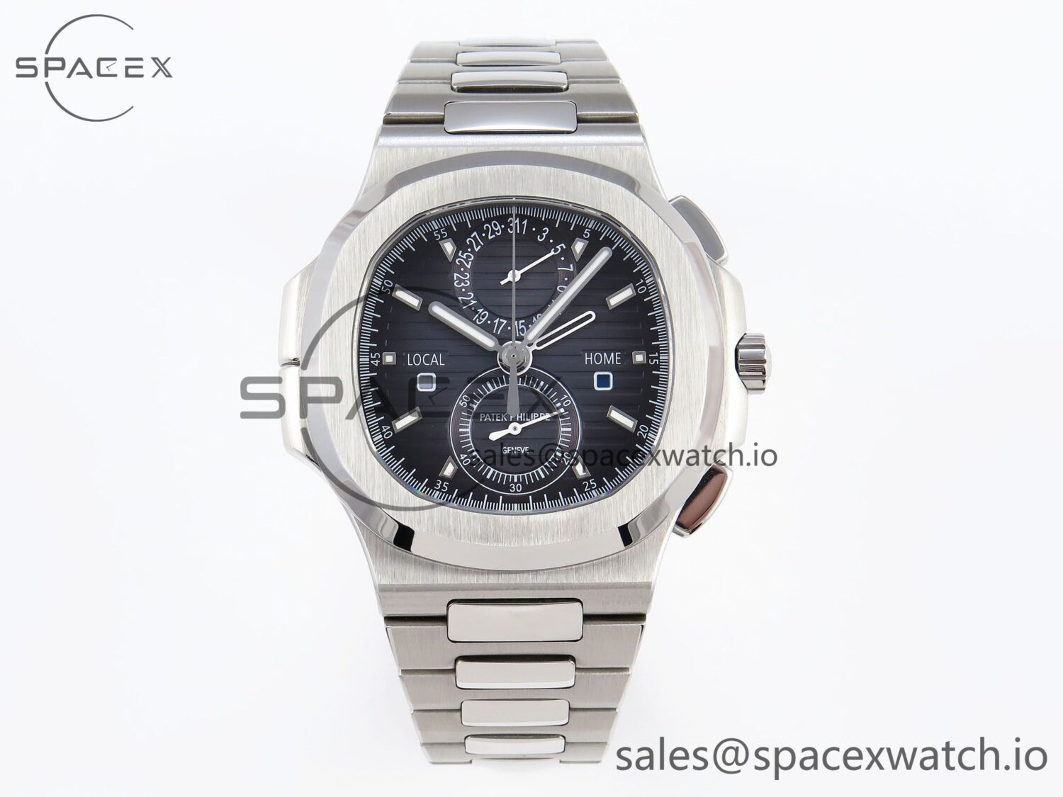 Patek Philippe Nautilus 5990 SS SPPF reference-accurate Gray Dial on SS Bracelet A28-520 build — custom-built watch