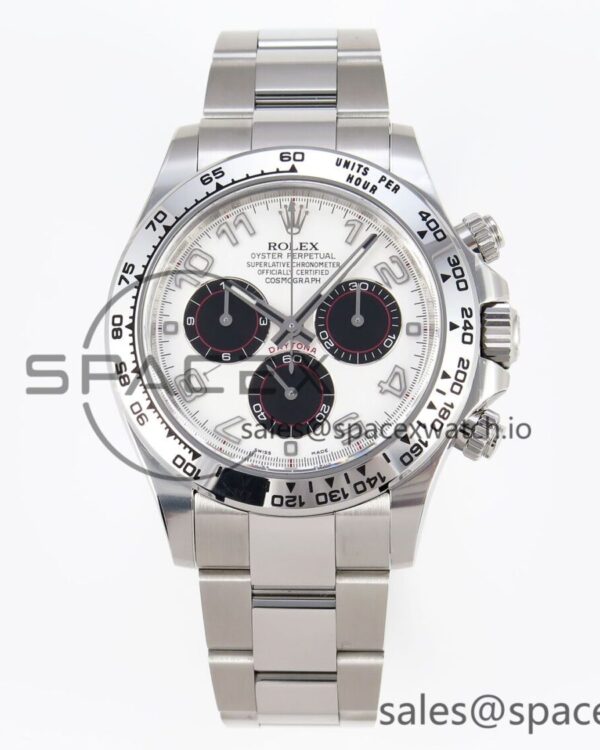 Rolex Daytona 116509 Clean reference-accurate White Dial Arabic Markers on SS Bracelet SA4130 V2 — custom-built watch