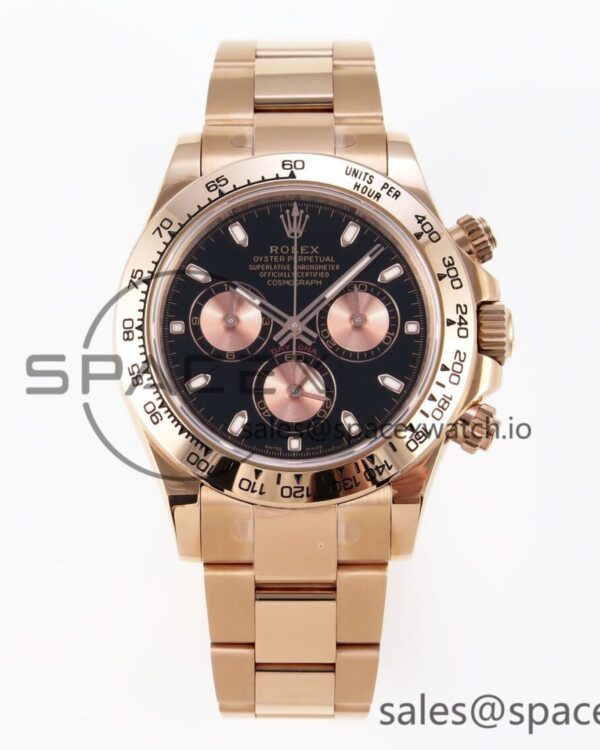 Rolex Daytona 116505 KING reference-accurate Black/RG Dial on RG Bracelet SA4130 — custom-built watch