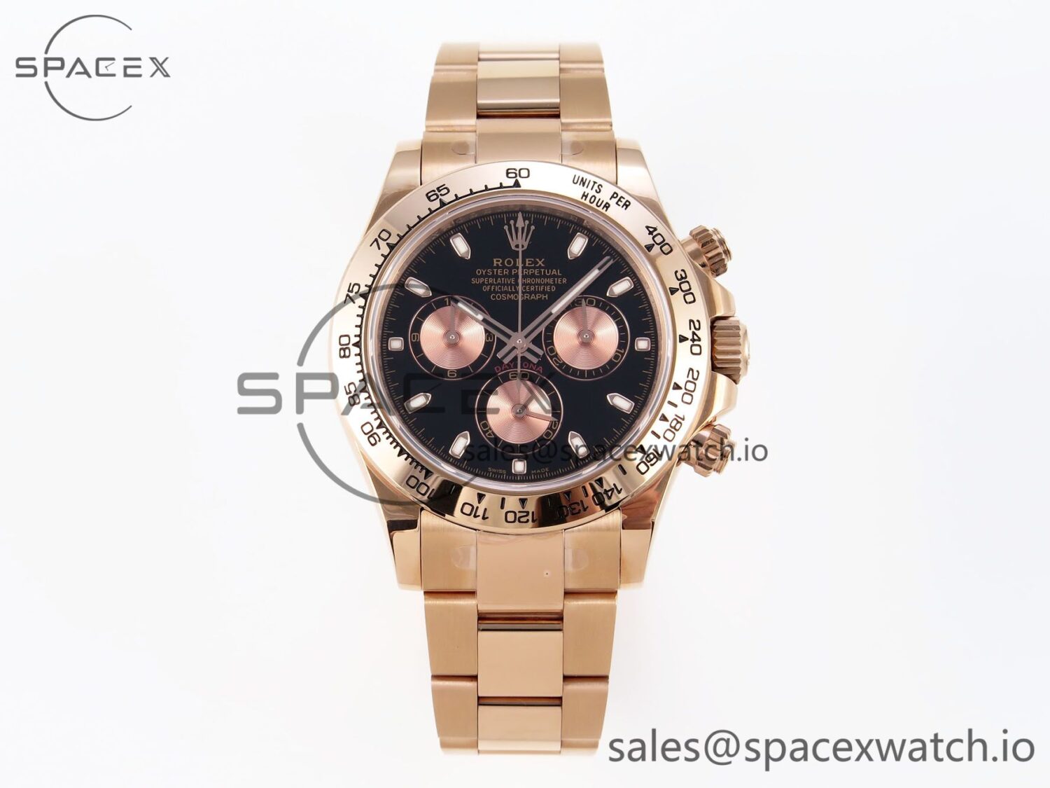 Rolex Daytona 116505 KING reference-accurate Black/RG Dial on RG Bracelet SA4130 — custom-built watch