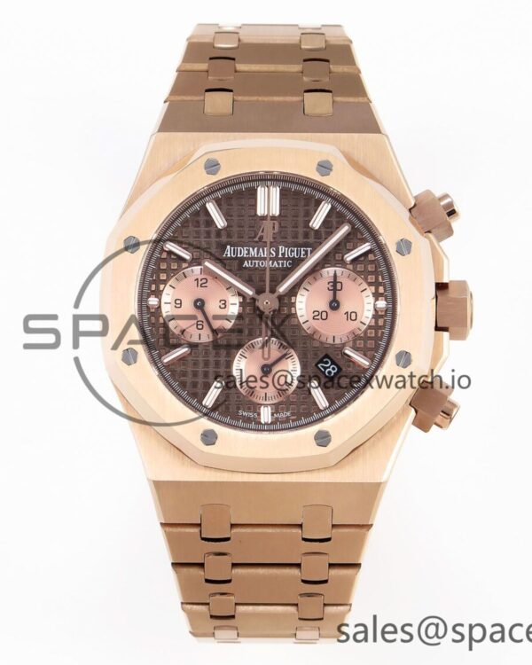 Audermars Piguet Royal Oak Chrono 26331 RG IPF reference-accurate Brown/RG Dial on RG Bracelet A7750 — custom-built watch
