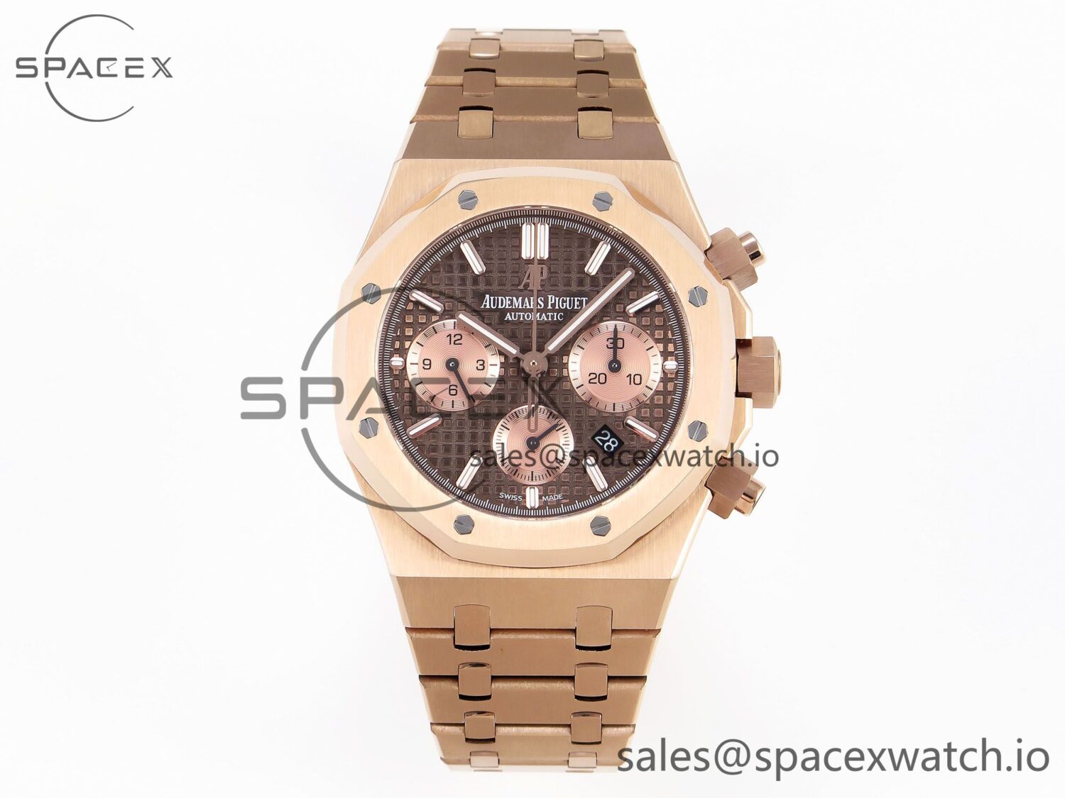 Audermars Piguet Royal Oak Chrono 26331 RG IPF reference-accurate Brown/RG Dial on RG Bracelet A7750 — custom-built watch