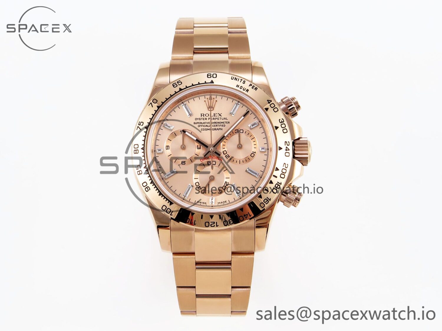 Rolex Daytona 116505 RG OMF Best Edition RG Crystal Dial on RG Bracelet A7750 (Slim Movement) — custom-built watch