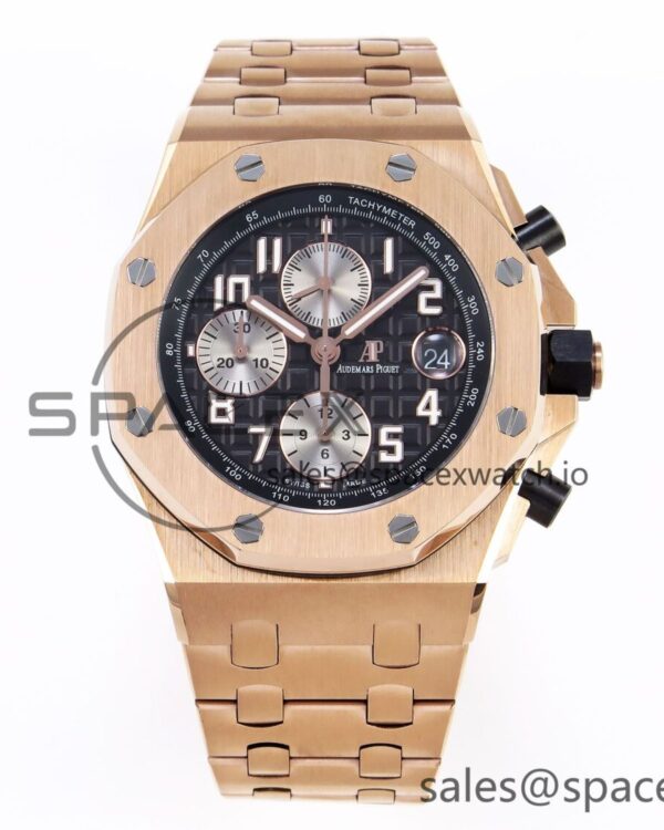 Audemars Piguet Royal Oak Offshore 42mm RG/RG Black/Num APF A3126 — custom-built watch
