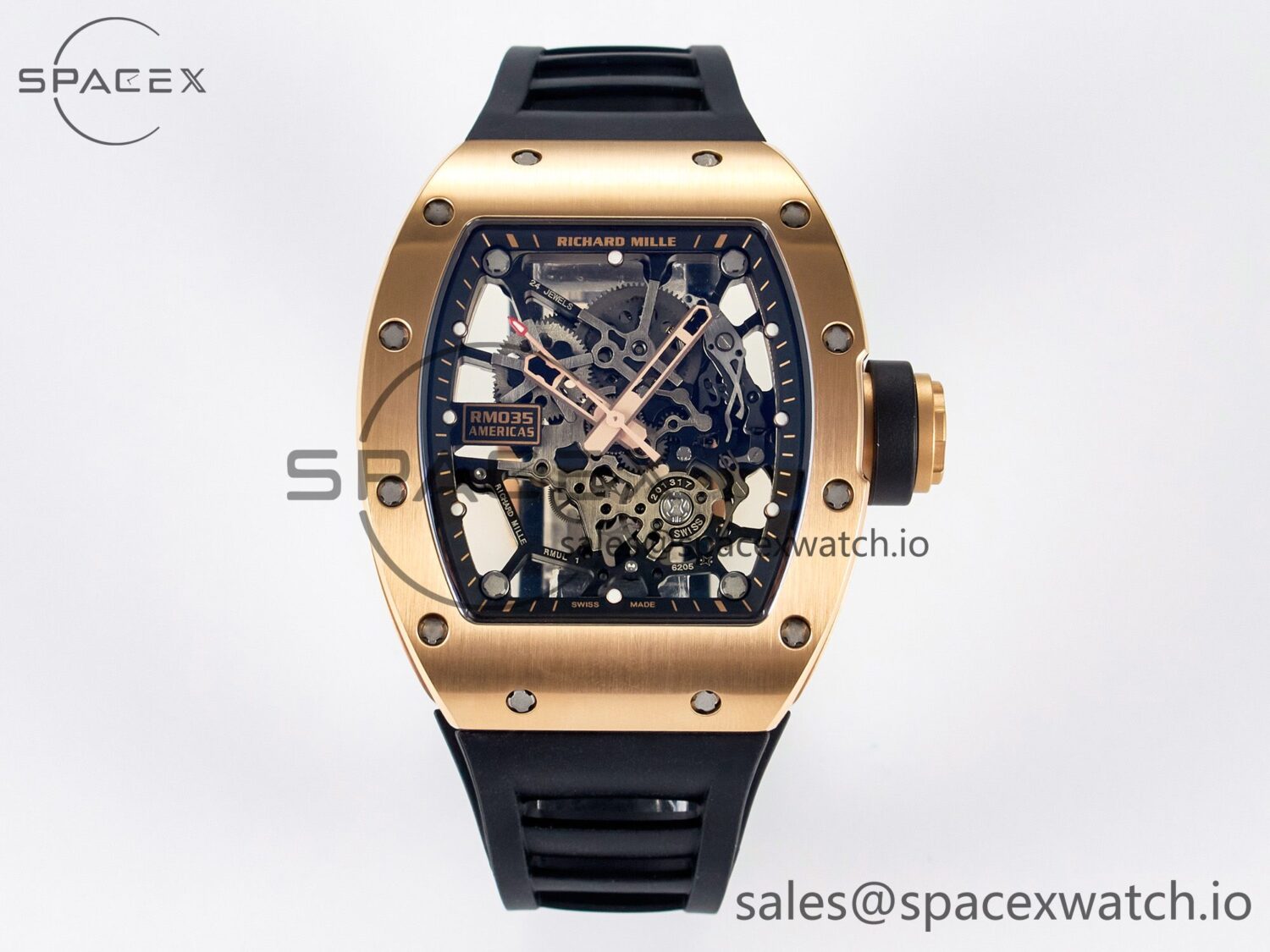 RM035-02 RG SONIC Best Edition Skeleton Dial on Black Rubber Strap build RMUL1 — custom-built watch